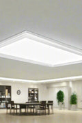 Ultra-slim LED ceiling panel light 60W in drop ceiling
LED panel ceiling light with surface mount frame
Suspended LED flush ceiling light for office or classroom
Dimmable 6500K LED ceiling fixture mounted in grid
White frame LED panel light for suspended ceilings