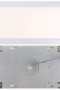 Ultra-slim LED ceiling panel light 60W in drop ceiling
LED panel ceiling light with surface mount frame
Suspended LED flush ceiling light for office or classroom
Dimmable 6500K LED ceiling fixture mounted in grid
White frame LED panel light for suspended ceilings