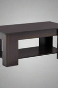 Lift-top coffee table with storage compartment and laptop workstation function – modern accent design in brown and white finish