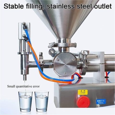 Semi-automatic bottle filling machine for liquids

Dual-nozzle pneumatic filler 100–1000 mL

Liquid filler with foot switch and control panel

Industrial stainless steel liquid bottling equipment

