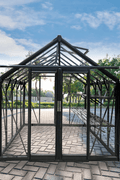 luxury tempered glass greenhouse in garden setting
aluminum-framed greenhouse with gabled roof
inside view of premium glass greenhouse
eco-friendly garden greenhouse with powder-coated frame
full-sunlight greenhouse for plants and vegetables
