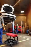 New Mechanic's Padded Creeper Work Stool – Rolling Garage Seat with Tool Tray & Adjustable Height S1245 - with | Sold by Uncle Wiener's Wholesale