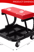New Mechanic's Padded Creeper Work Stool – Rolling Garage Seat with Tool Tray & Adjustable Height S1245 - with | Sold by Uncle Wiener's Wholesale