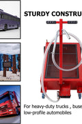 120L oil drain tank with 12V electric pump and hose
Low-profile portable red fluid transfer tank with wheels
Foldable handle oil drain tank for vehicle maintenance
Workshop fluid removal tank with mesh debris screen
Iron body fuel and oil tank with 110V electric pump