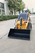 “T380 compact skid steer loader with rubber tracks”

“T460 mini tracked loader for landscaping and excavation”

“Heavy-duty skid steer with universal quick attach plate”

“Tracked compact construction loader in yellow”