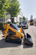 “T380 compact skid steer loader with rubber tracks”

“T460 mini tracked loader for landscaping and excavation”

“Heavy-duty skid steer with universal quick attach plate”

“Tracked compact construction loader in yellow”