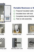 Gray single toilet portable restroom trailer
Double stall mobile toilet unit for construction use
Interior view of portable washroom with sink
Mobile shower unit with privacy enclosure
Pre-installed fixtures inside portable toilet and shower model