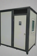 Gray single toilet portable restroom trailer
Double stall mobile toilet unit for construction use
Interior view of portable washroom with sink
Mobile shower unit with privacy enclosure
Pre-installed fixtures inside portable toilet and shower model