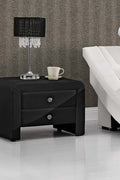 "Modern 2-Drawer Upholstered Bedside Table Nightstand – White Finish"

"Contemporary Black Faux Leather Nightstand with Two Drawers"

"Modern White Bedside Table with Sleek Upholstered Finish"

"Minimalist 2 Drawer Nightstand for Bedroom Storage"

