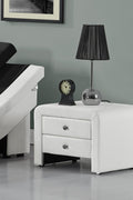 "Modern 2-Drawer Upholstered Bedside Table Nightstand – White Finish"

"Contemporary Black Faux Leather Nightstand with Two Drawers"

"Modern White Bedside Table with Sleek Upholstered Finish"

"Minimalist 2 Drawer Nightstand for Bedroom Storage"

