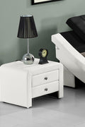 "Modern 2-Drawer Upholstered Bedside Table Nightstand – White Finish"

"Contemporary Black Faux Leather Nightstand with Two Drawers"

"Modern White Bedside Table with Sleek Upholstered Finish"

"Minimalist 2 Drawer Nightstand for Bedroom Storage"

