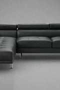 Modern Black L-Shape Sofa in Contemporary Living Room Setup

Left-Facing Sectional Sofa with Adjustable Headrests

Side Profile of L-Shaped Sectional with Leather Upholstery

Top View of Black Corner Sofa in Right Orientation

Close-Up of Seat Cushions and Stitching on Black Sectional Couch
