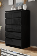 “White high gloss 2-drawer bedroom dresser”

“Black modern drawer chest with glossy finish”

“Modern white storage cabinet in bedroom setting”

“High gloss 8-drawer dresser for large storage”

“Contemporary white and black dressers for bedrooms”

