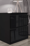“White high gloss 2-drawer bedroom dresser”

“Black modern drawer chest with glossy finish”

“Modern white storage cabinet in bedroom setting”

“High gloss 8-drawer dresser for large storage”

“Contemporary white and black dressers for bedrooms”

