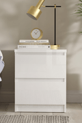 “White high gloss 2-drawer bedroom dresser”

“Black modern drawer chest with glossy finish”

“Modern white storage cabinet in bedroom setting”

“High gloss 8-drawer dresser for large storage”

“Contemporary white and black dressers for bedrooms”

