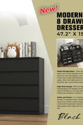 “White high gloss 2-drawer bedroom dresser”

“Black modern drawer chest with glossy finish”

“Modern white storage cabinet in bedroom setting”

“High gloss 8-drawer dresser for large storage”

“Contemporary white and black dressers for bedrooms”

