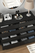 “White high gloss 2-drawer bedroom dresser”

“Black modern drawer chest with glossy finish”

“Modern white storage cabinet in bedroom setting”

“High gloss 8-drawer dresser for large storage”

“Contemporary white and black dressers for bedrooms”

