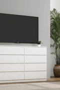 “White high gloss 2-drawer bedroom dresser”

“Black modern drawer chest with glossy finish”

“Modern white storage cabinet in bedroom setting”

“High gloss 8-drawer dresser for large storage”

“Contemporary white and black dressers for bedrooms”

