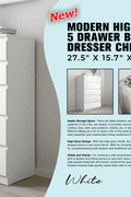 “White high gloss 2-drawer bedroom dresser”

“Black modern drawer chest with glossy finish”

“Modern white storage cabinet in bedroom setting”

“High gloss 8-drawer dresser for large storage”

“Contemporary white and black dressers for bedrooms”

