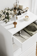 “White high gloss 2-drawer bedroom dresser”

“Black modern drawer chest with glossy finish”

“Modern white storage cabinet in bedroom setting”

“High gloss 8-drawer dresser for large storage”

“Contemporary white and black dressers for bedrooms”

