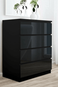 “White high gloss 2-drawer bedroom dresser”

“Black modern drawer chest with glossy finish”

“Modern white storage cabinet in bedroom setting”

“High gloss 8-drawer dresser for large storage”

“Contemporary white and black dressers for bedrooms”

