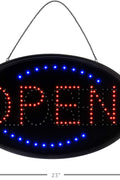 “LED open closed sign with flashing red and blue lights”

“23x14 LED sign for store window with hanging chain”

“Bright compact LED open closed display board”