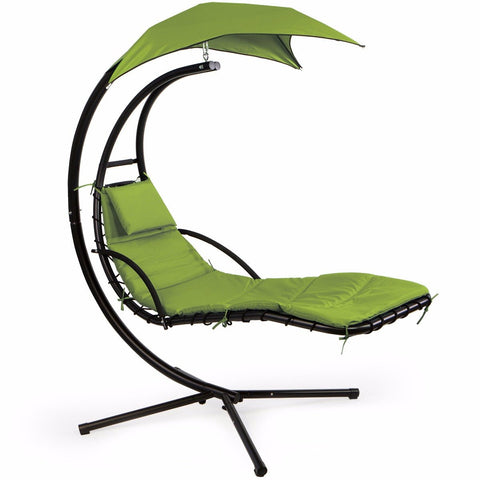 New Outdoor Hanging Helicopter Lounge Chair with Sun Canopy – Multiple Colors Available - with RED | Sold by Uncle Wiener's Wholesale