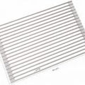 Large gray over-the-sink roll-up dish drying rack with stainless steel rods for multipurpose kitchen use – heat-resistant BPA-free silicone design