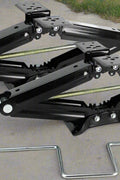 Pair of 24-Inch RV Scissor Jacks – Heavy-Duty 5,000 lb Capacity
Manual RV Stabilizer Jack Pair – Model CS24 in Black Steel
Camper and Trailer Stabilizing Jacks – Retracted and Extended View