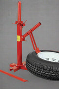 PowerLift manual tire changer with red base and tire mounting arm

portable tire changing tool for DIY and workshop use

manual tire demounting stand for small tires and rims