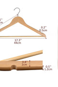 New Premium 20 Pack Wooden Clothes Hangers – Heavy - Duty Dark Natural Wood Coat Hangers with Smooth Finish & Non - Slip Bar AMWCH02 - with | Sold by Uncle Wiener's Wholesale