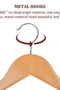 New Premium 20 Pack Wooden Clothes Hangers – Heavy - Duty Dark Natural Wood Coat Hangers with Smooth Finish & Non - Slip Bar AMWCH02 - with | Sold by Uncle Wiener's Wholesale