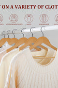 New Premium 20 Pack Wooden Clothes Hangers – Heavy - Duty Dark Natural Wood Coat Hangers with Smooth Finish & Non - Slip Bar AMWCH02 - with | Sold by Uncle Wiener's Wholesale