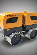Front View of STORIKE 1114418 Remote-Controlled Trench Roller

Remote Control Device for Trench Roller Compactor

Side View of Heavy-Duty Soil Compactor Roller

STORIKE Trench Roller in Industrial Setting

Rear Angle of Remote-Controlled Soil Compactor