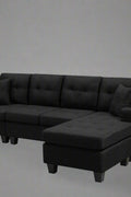 Reversible 4-Seater L-Shape Sectional Sofa with Chaise and Ottoman – Modern Upholstered Couch for Apartments and Small Living Rooms