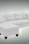 Reversible 4-Seater L-Shape Sectional Sofa with Chaise and Ottoman – Modern Upholstered Couch for Apartments and Small Living Rooms