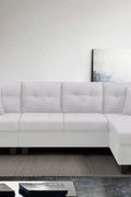 Reversible 4-Seater L-Shape Sectional Sofa with Chaise and Ottoman – Modern Upholstered Couch for Apartments and Small Living Rooms