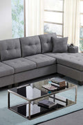 Reversible 4-Seater L-Shape Sectional Sofa with Chaise and Ottoman – Modern Upholstered Couch for Apartments and Small Living Rooms