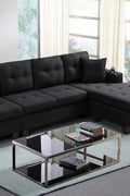 Reversible 4-Seater L-Shape Sectional Sofa with Chaise and Ottoman – Modern Upholstered Couch for Apartments and Small Living Rooms