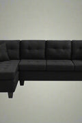 Reversible 4-Seater L-Shape Sectional Sofa with Chaise and Ottoman – Modern Upholstered Couch for Apartments and Small Living Rooms