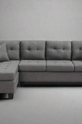 Reversible 4-Seater L-Shape Sectional Sofa with Chaise and Ottoman – Modern Upholstered Couch for Apartments and Small Living Rooms