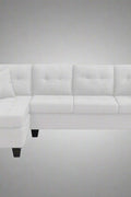 Reversible 4-Seater L-Shape Sectional Sofa with Chaise and Ottoman – Modern Upholstered Couch for Apartments and Small Living Rooms