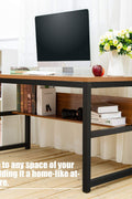 Rustic industrial desk with metal frame

55 inch waterproof desk with storage shelf

TLCD04 office workstation setup

Side view of heavy-duty computer desk

Desk for home office or gaming with built-in shelf