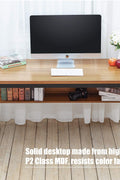 Rustic industrial desk with metal frame

55 inch waterproof desk with storage shelf

TLCD04 office workstation setup

Side view of heavy-duty computer desk

Desk for home office or gaming with built-in shelf