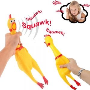 New Screaming Rubber Chicken Toy – Funny Squeaky Squawking Chicken for Kids, Pets & Gag Gifts RBCH - with | Sold by Uncle Wiener's Wholesale