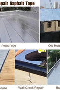 Self-adhesive asphalt patch tape unrolled for roof repair

Waterproof crack repair tape applied on concrete surface

Close-up of 2mm thick asphalt tape texture

DIY roof sealing with black asphalt repair tape

Roll of outdoor waterproof sealing tape on workbench