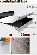 Self-adhesive asphalt patch tape unrolled for roof repair

Waterproof crack repair tape applied on concrete surface

Close-up of 2mm thick asphalt tape texture

DIY roof sealing with black asphalt repair tape

Roll of outdoor waterproof sealing tape on workbench