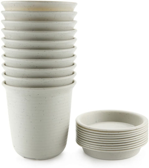 New Set of 10 Plastic Nursery Flower Pots – Durable Plant Containers for Seedlings, Cuttings & Gardening GP10163 - with | Sold by Uncle Wiener's Wholesale