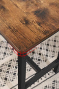 "Rustic wooden dining bench with flat seat and metal frame – set of 2 kitchen benches"