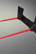 Skid Steer Bale Fork with Dual Red Hay Spears – Front View (SSBFQMP45)